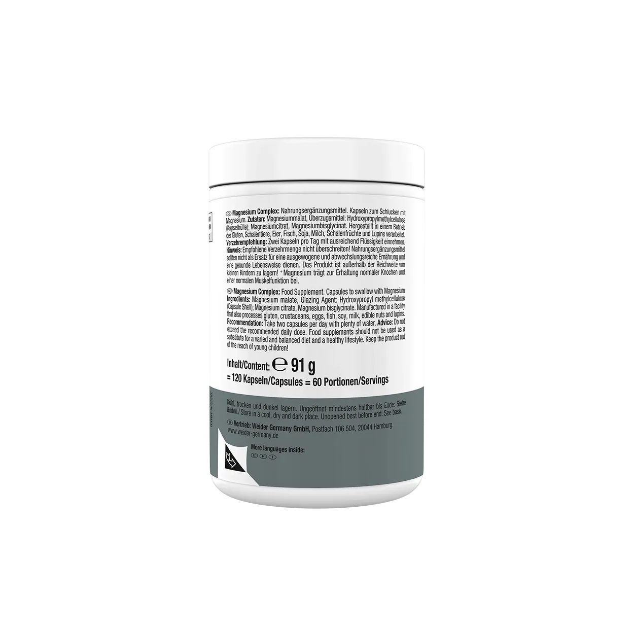 Weider Magnesium Complex gélules 120 unités végétales