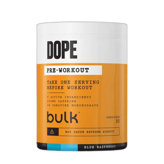 BULK Dope Pré-Workout poudre Framboise Bleu caféine créatine
