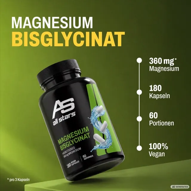 AllStars Magnesium Bisglycinat gélules 180 unités vegan 360 mg