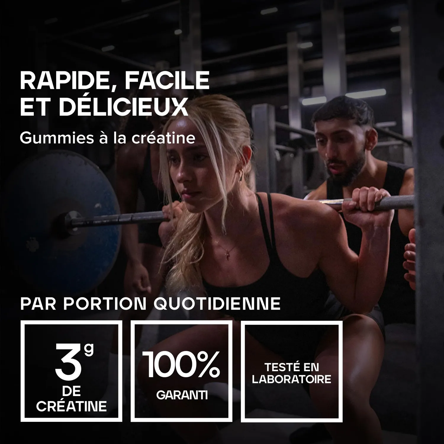 Bulk Gummies créatine pêche 60 gommes 1 g