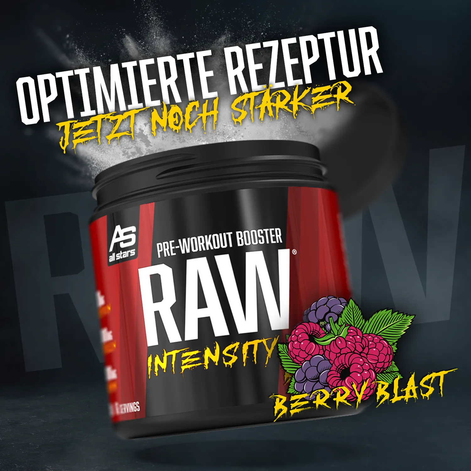 AllStars Platinum Series Raw Intensity Pre Workout Booster poudre Berry Blast