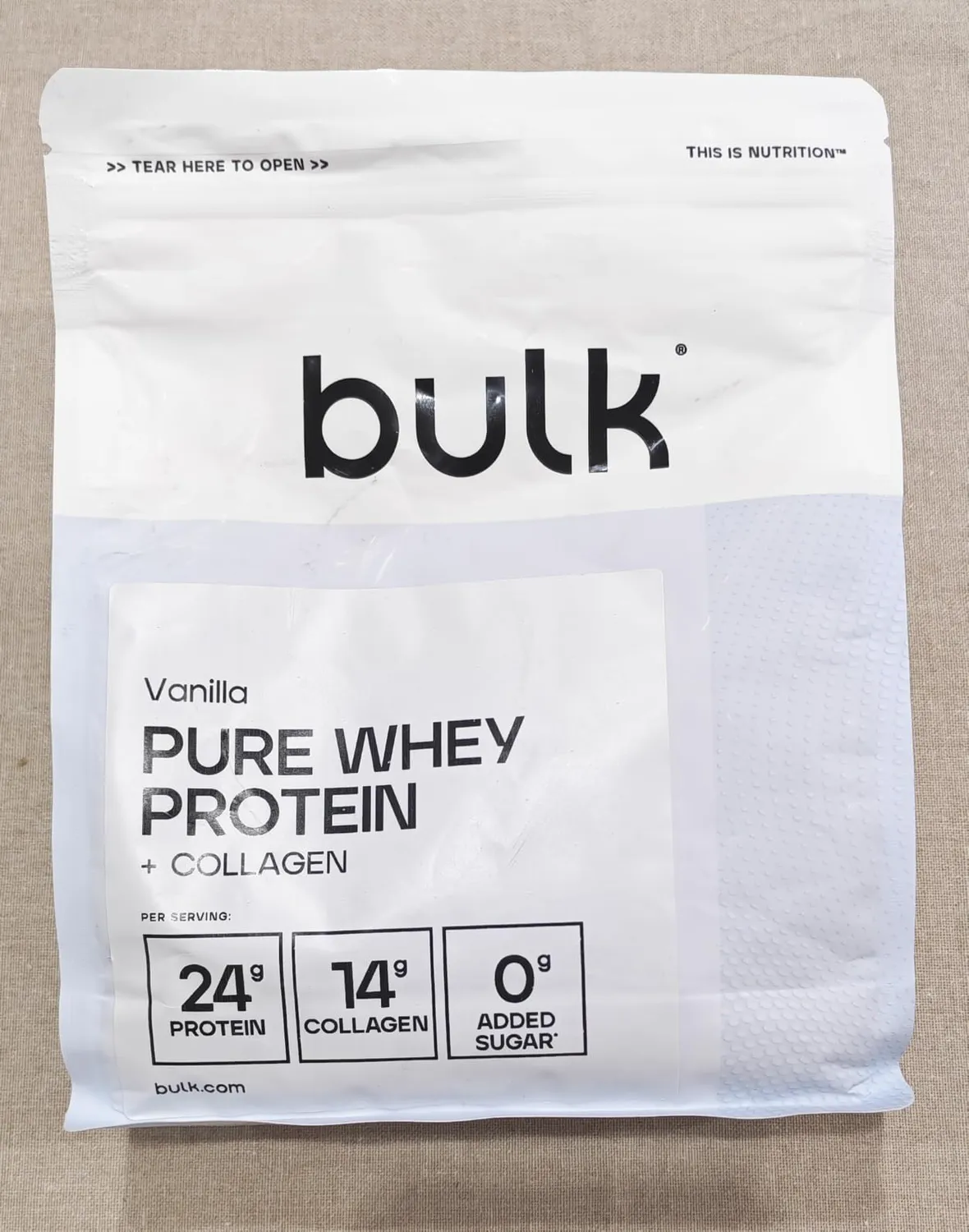 BULK Pure Whey Protein + Collagène poudre vanille 900 g 14 g collagène