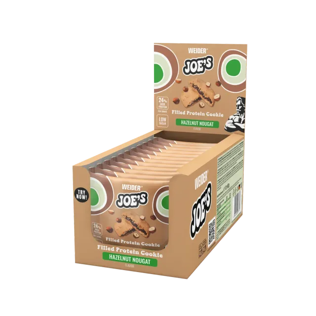 Weider Joe's Filled Protein Cookies Hazelnut-Nougat boîte 12