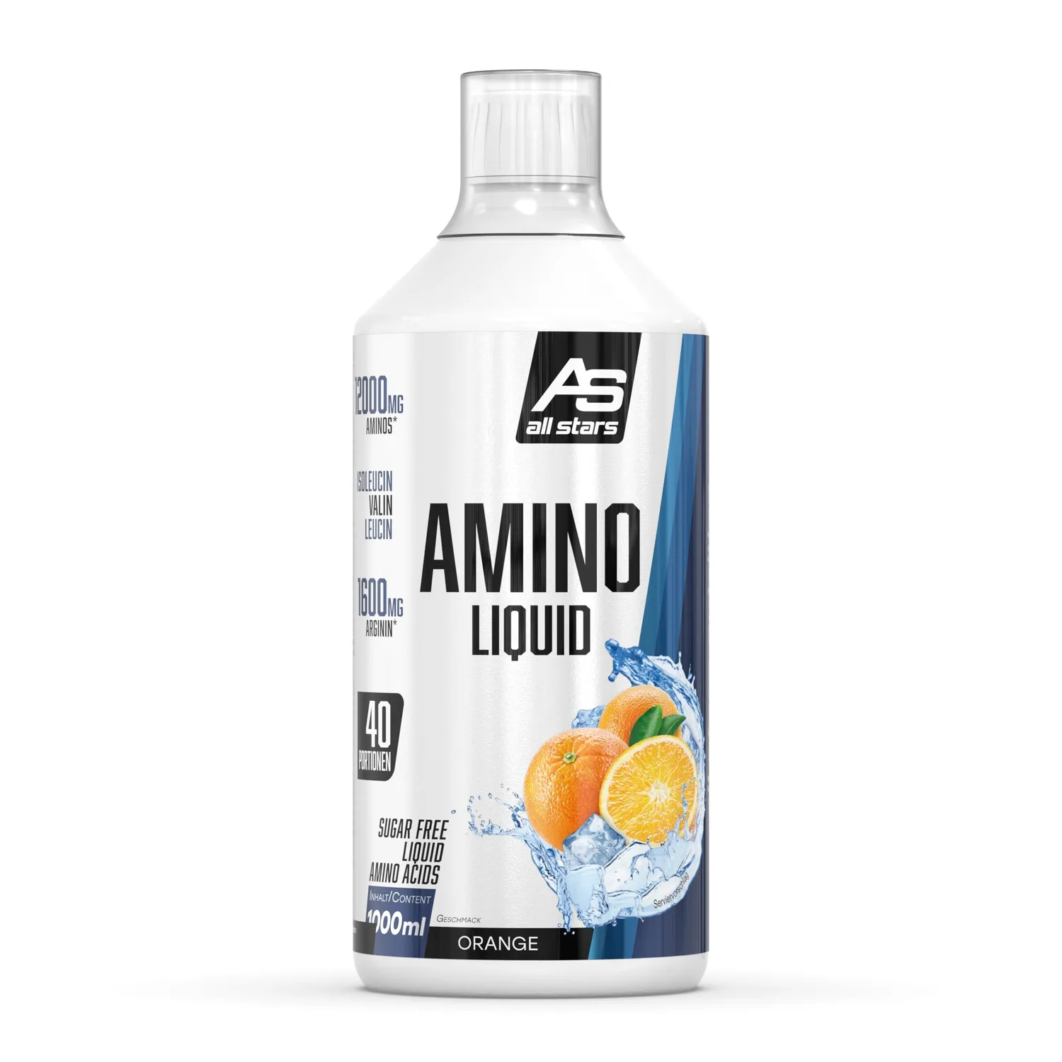 AllStars Amino Liquid boisson d’acides aminés orange 1000 ml sans sucre