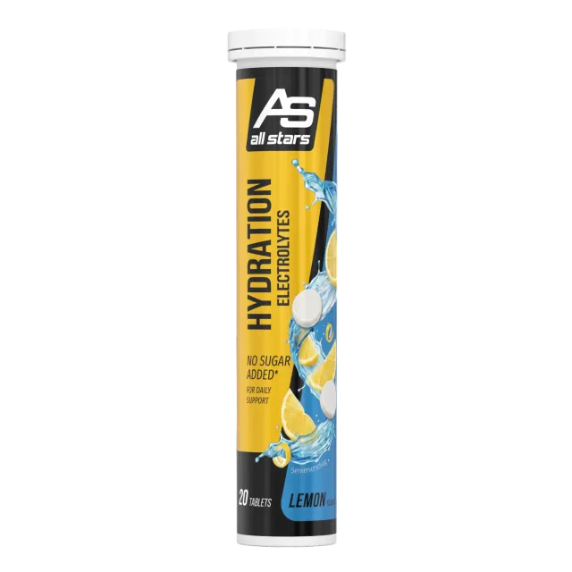 AllStars Hydration Electrolytes comprimés effervescents Lemon et Tropical 20 sans sucre ajouté