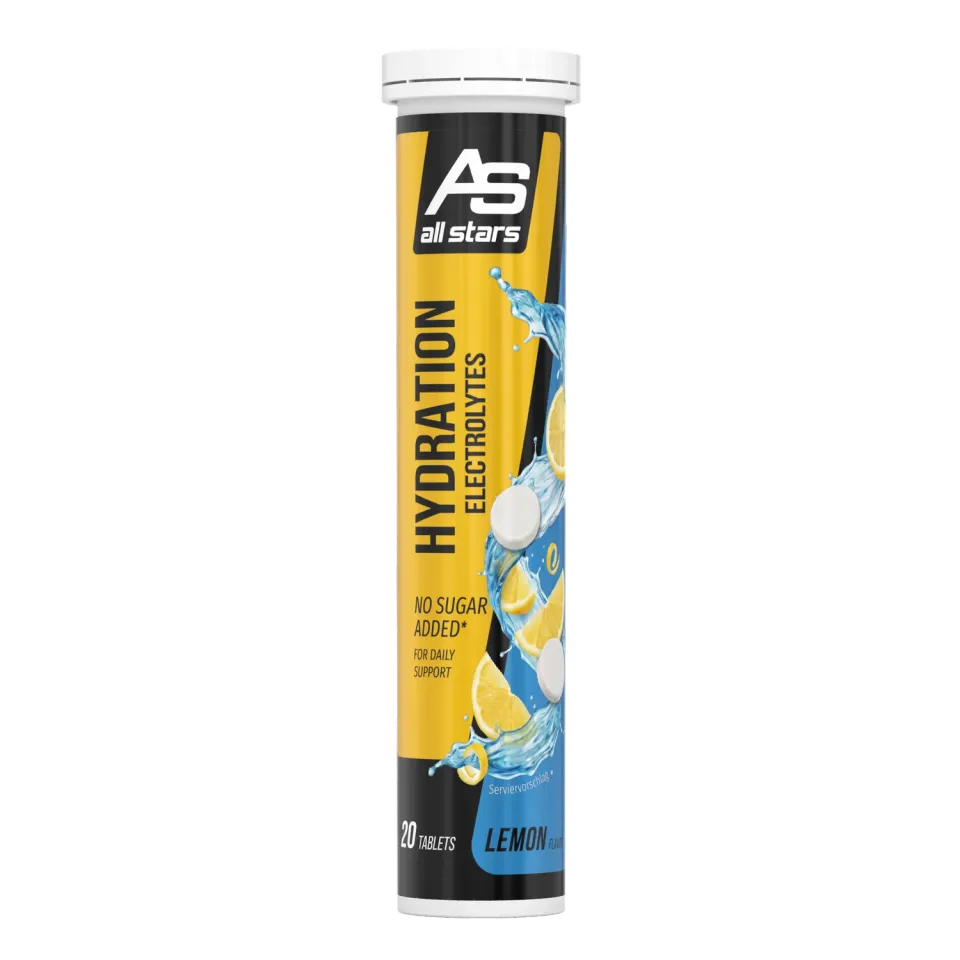 AllStars Hydration Electrolytes comprimés effervescents Lemon et Tropical 20 sans sucre ajouté