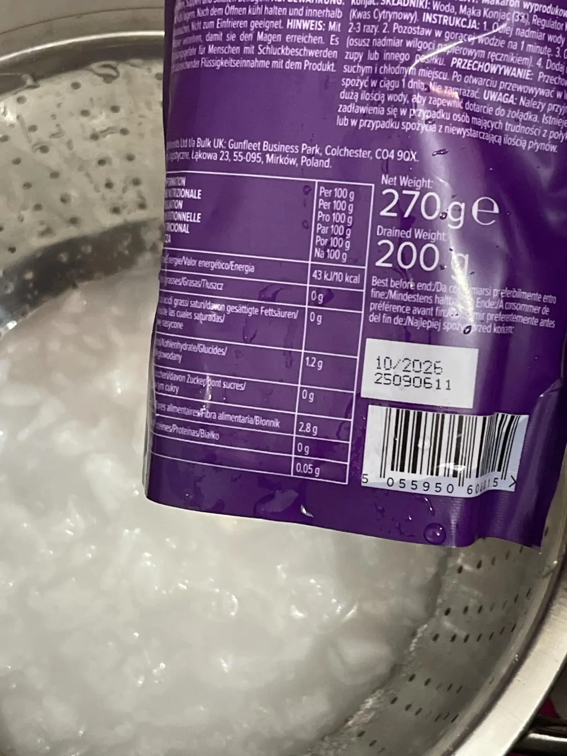 BULK Pâtes diététiques 200 g faibles en calories