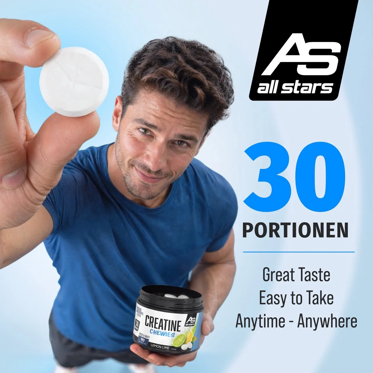 AllStars Creatine Chewies créatine à mâcher citron 90 tablettes