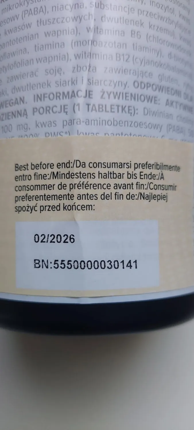 Bulk Complexe Vitamines B comprimés 180 biotine