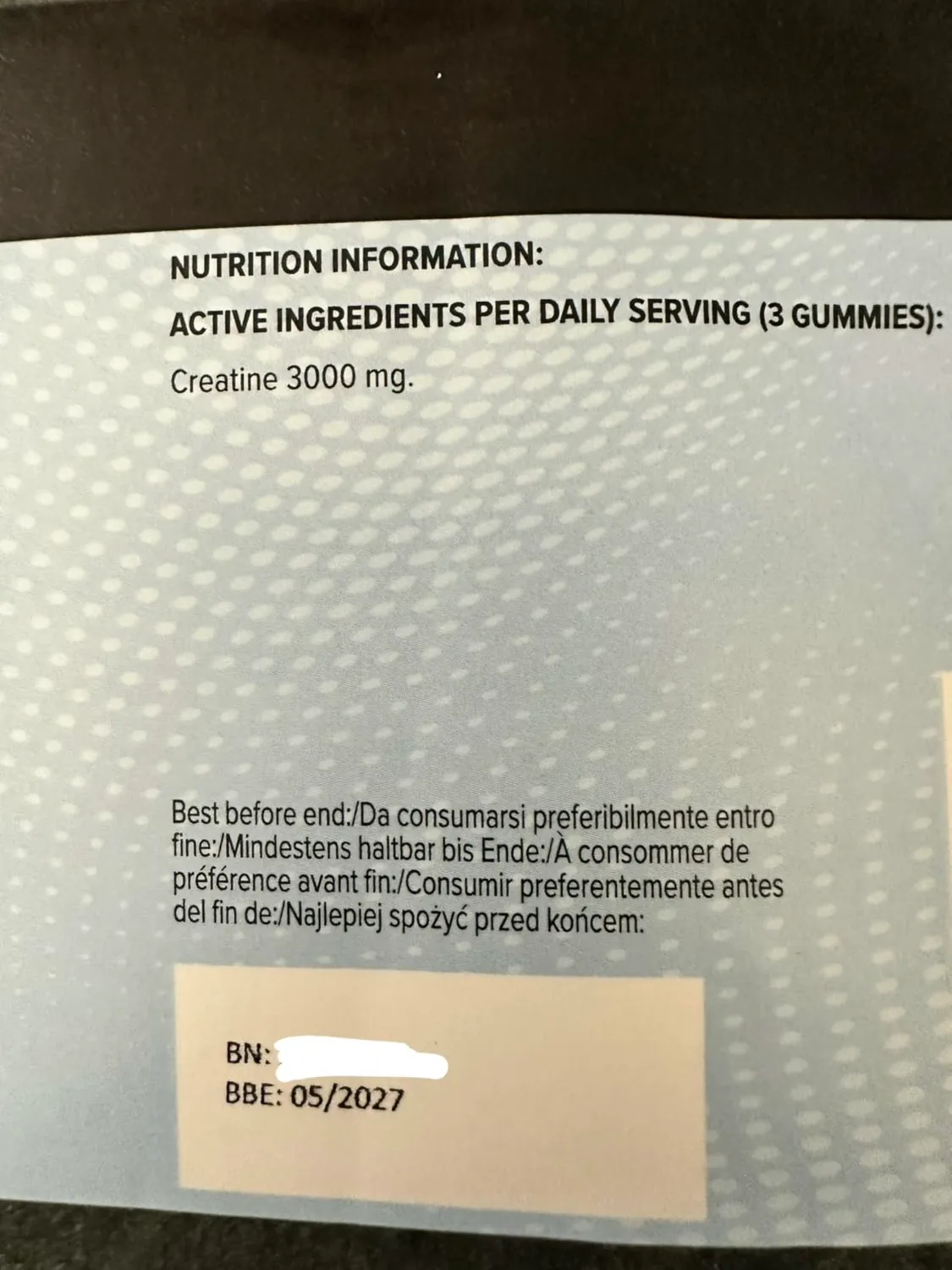 Bulk Gummies créatine pêche 60 gommes 1 g