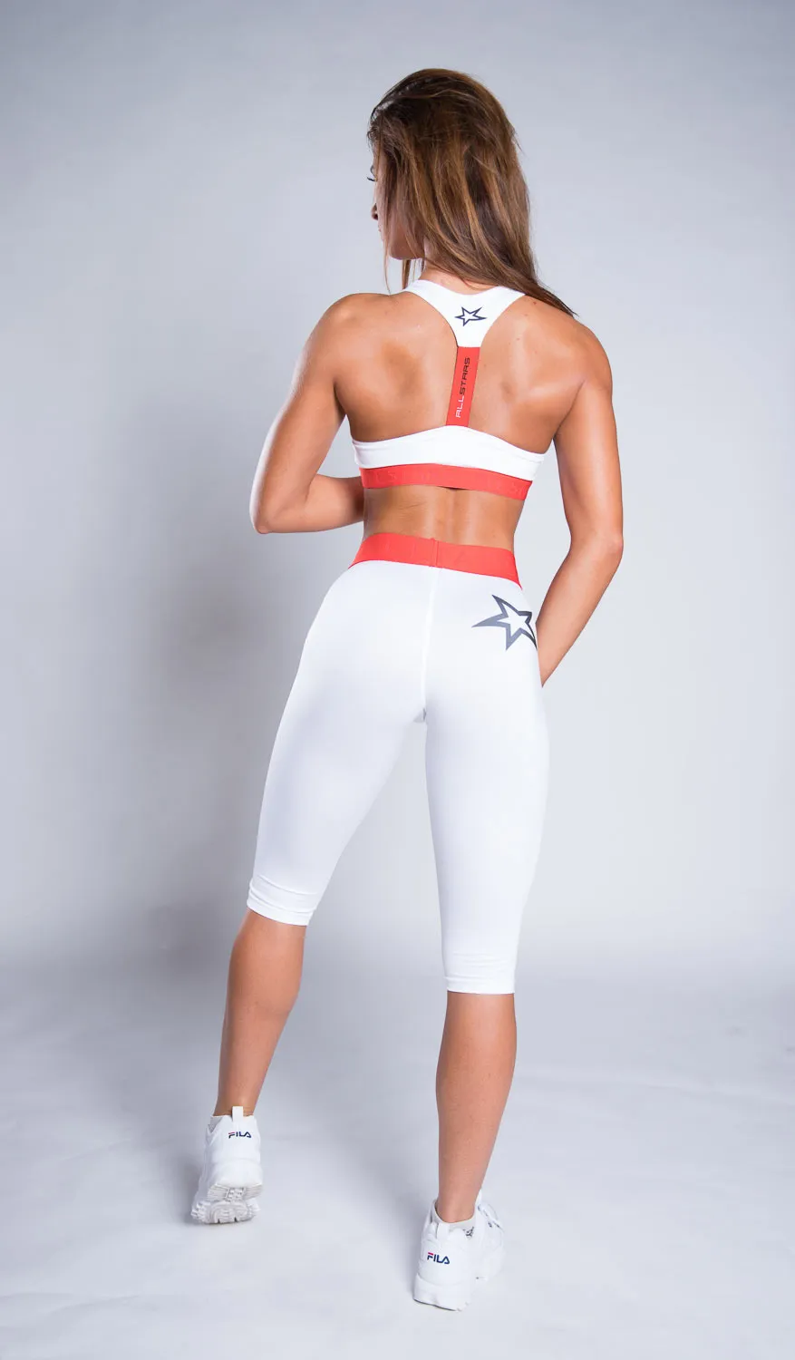 AllStars Leggings 3/4 legging fitness noir blanc XS–L polyester élasthanne