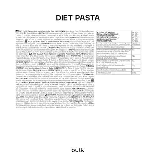 BULK Pâtes diététiques 200 g faibles en calories
