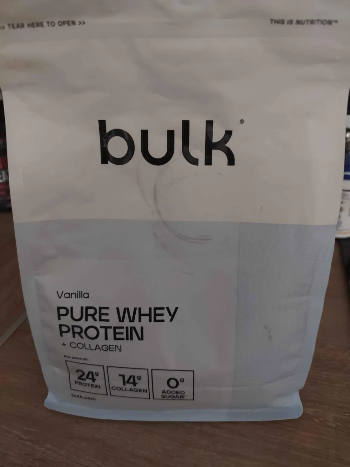 BULK Pure Whey Protein + Collagène poudre vanille 900 g 14 g collagène