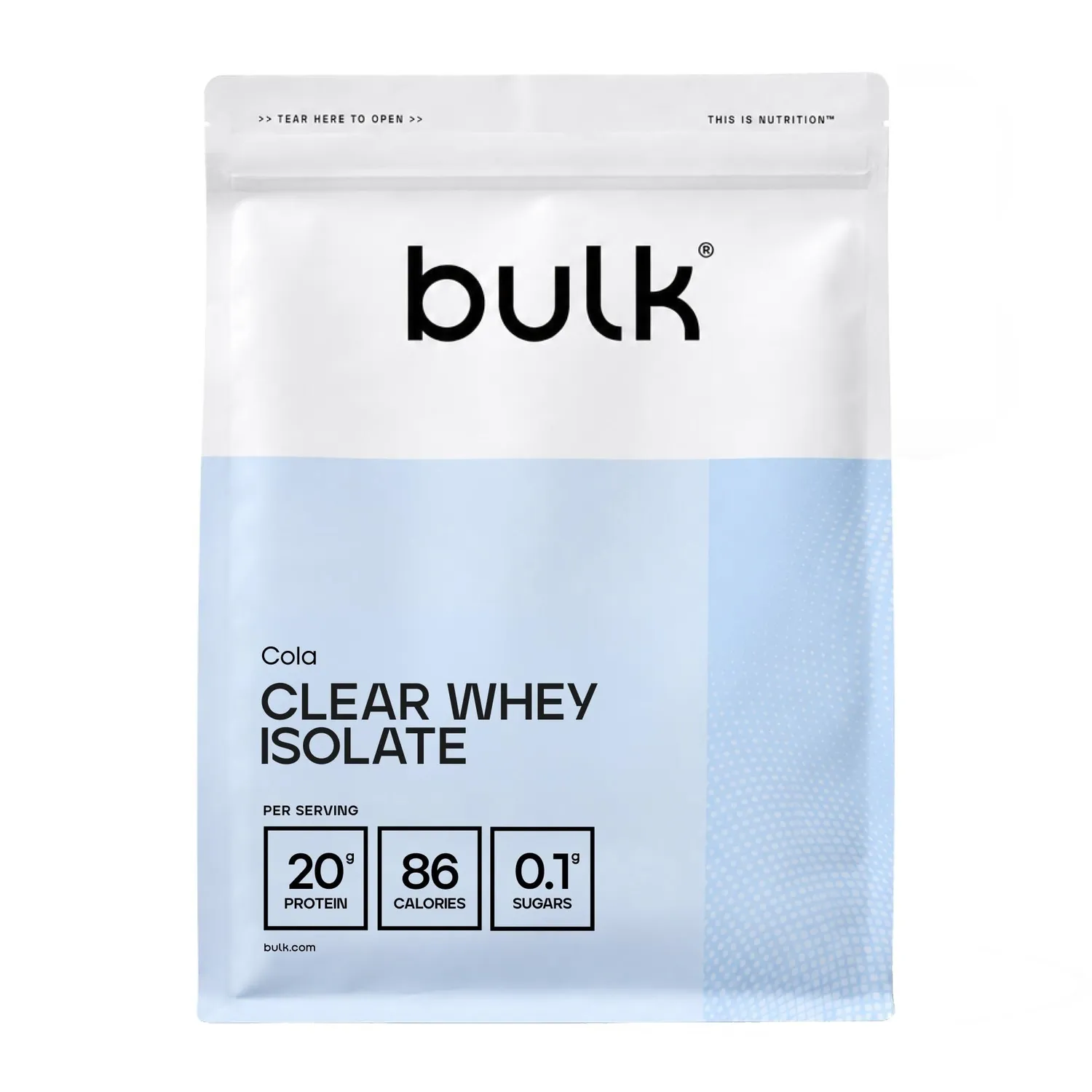 BULK Clear Whey Isolate protéine pêche thé glacé 500 g faible en sucre