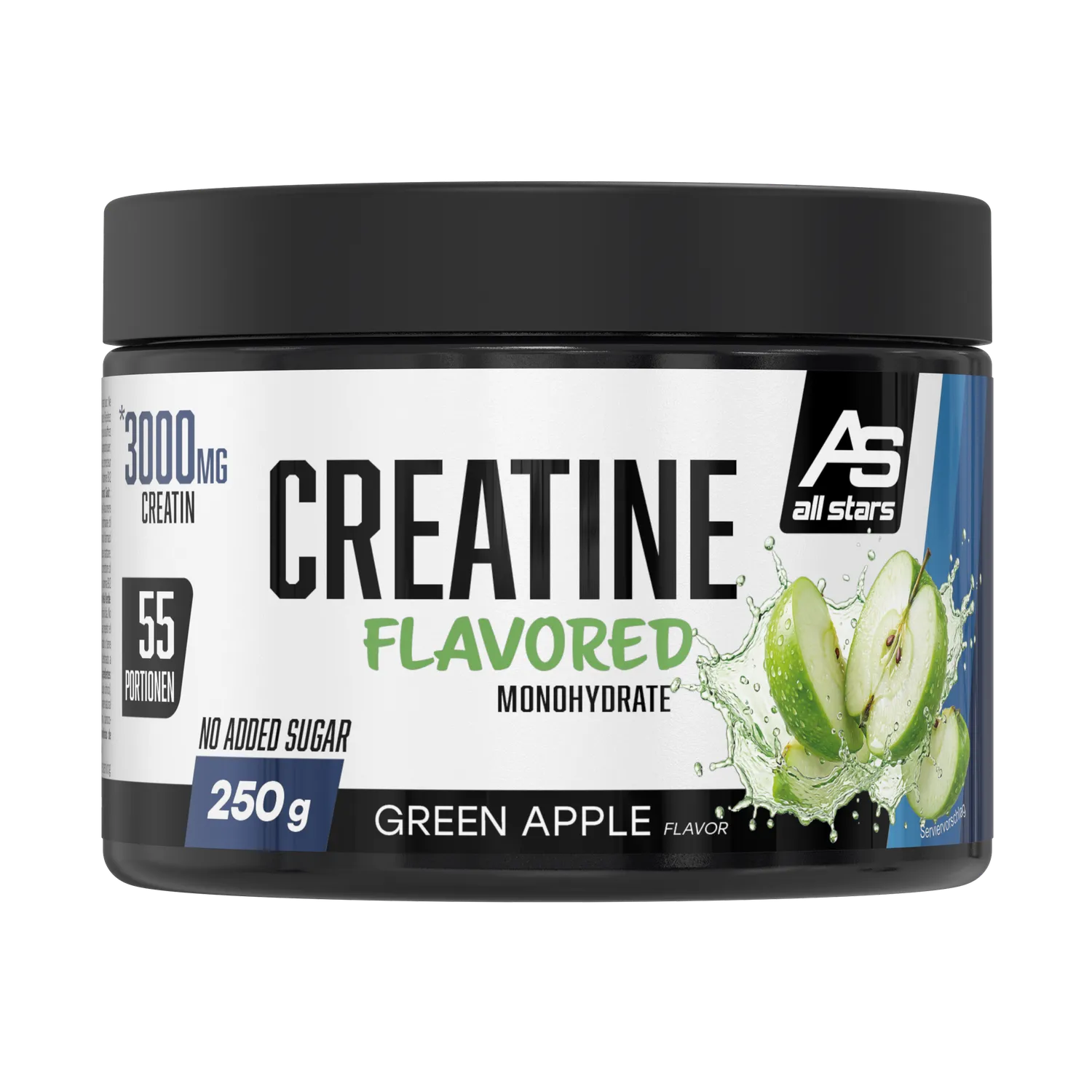 AllStars Creatine Flavored poudre Green Apple 250 g avec B12