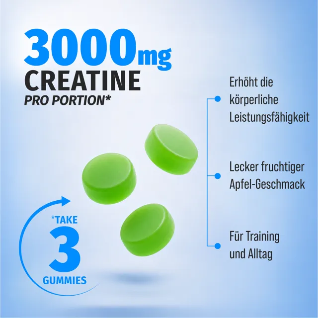 AllStars Creatine Gummies gummies créatine pomme verte 90 pièces