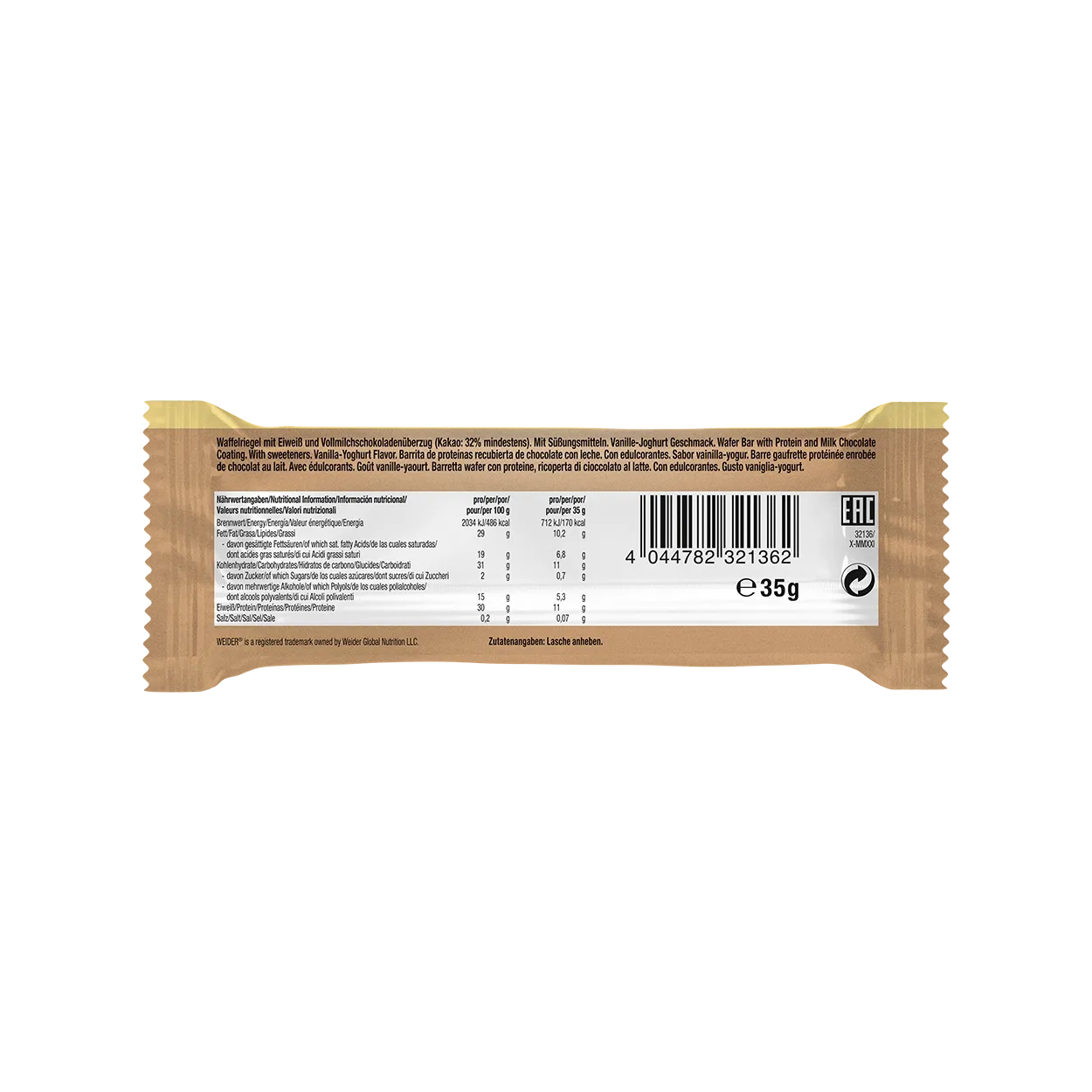 Weider Whey Wafer gaufrette protéinée boîte de 12 chocolat
