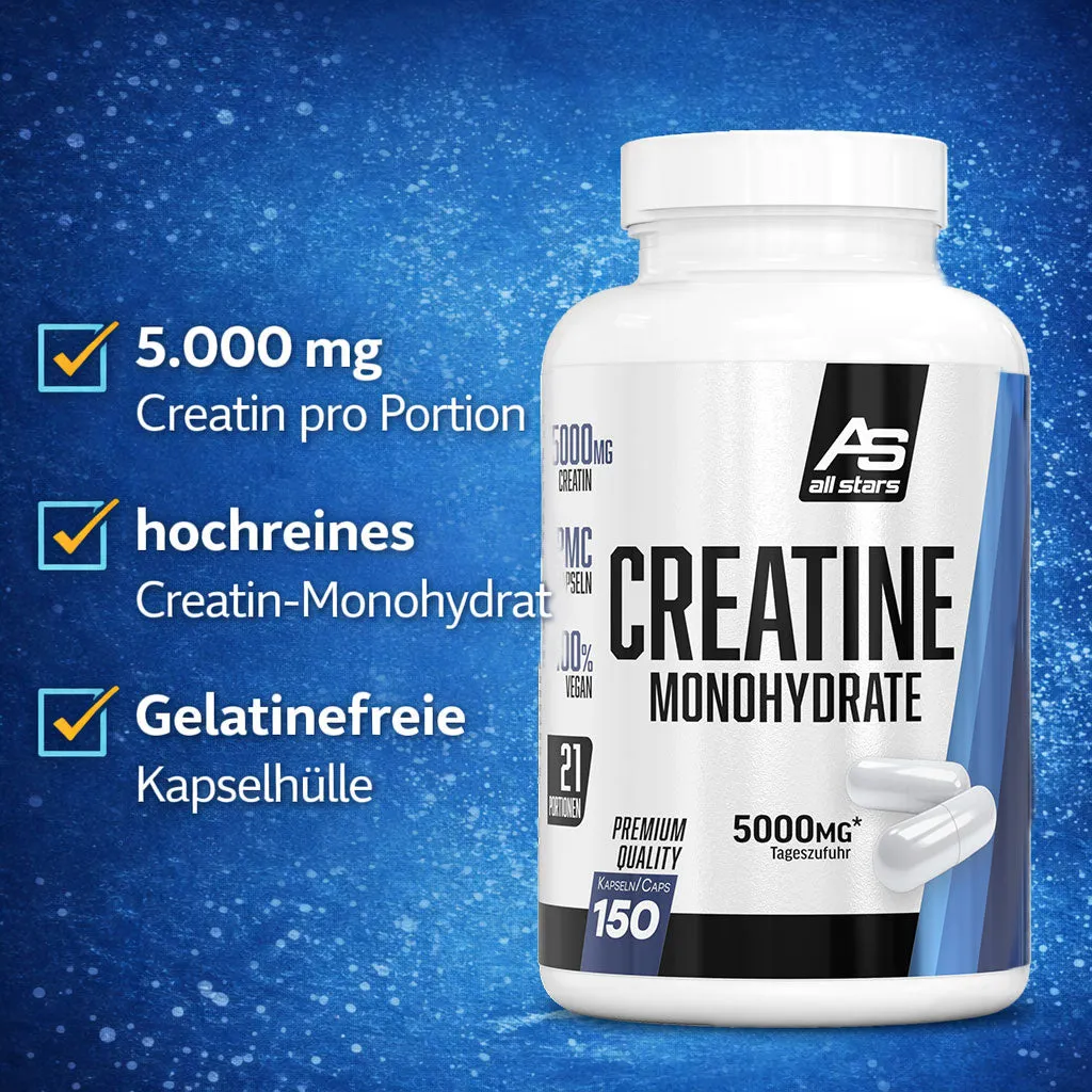 AllStars Creatin Caps capsules de créatine monohydrate 150 unités sans gélatine