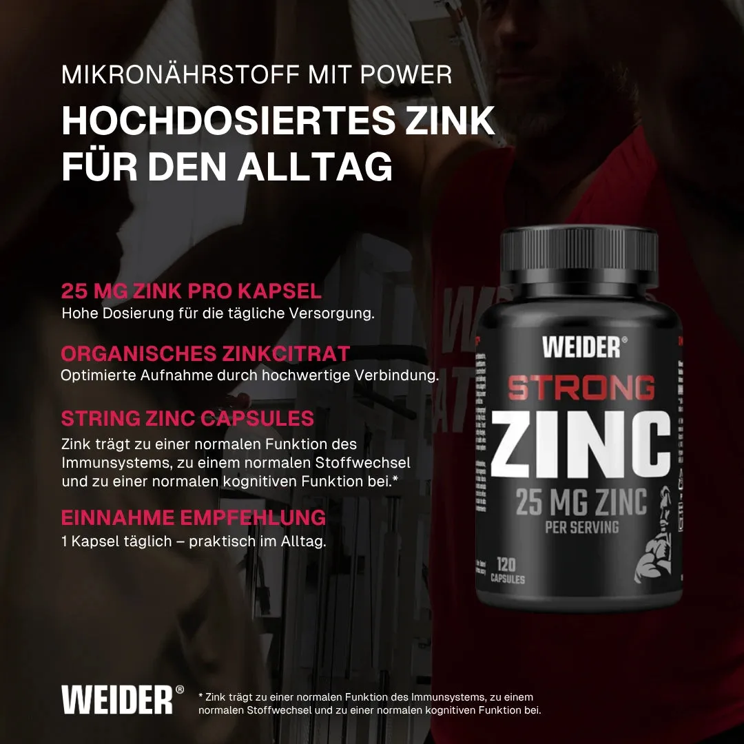 Weider Strong Zinc Caps gélules zinc 25 mg citrate végétales