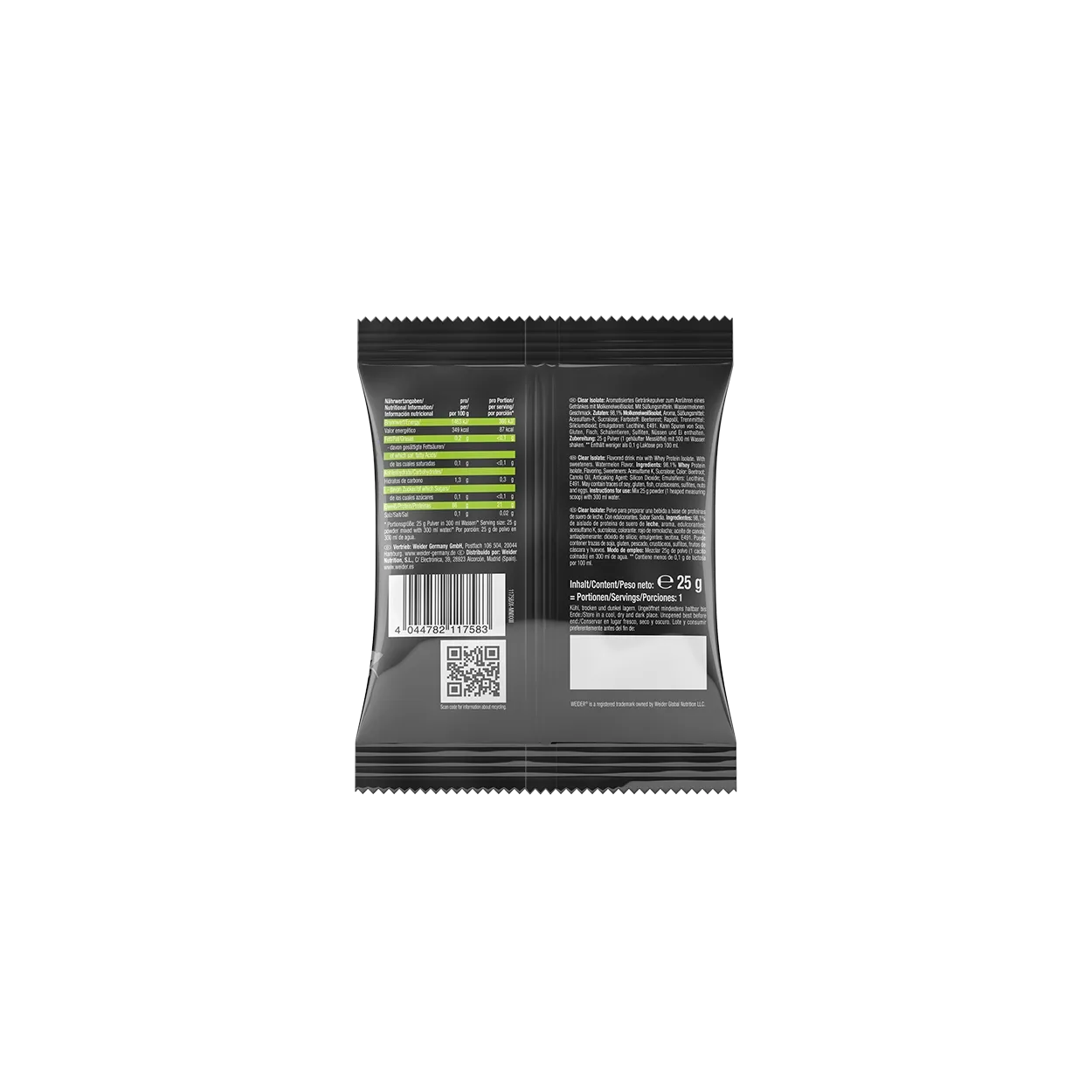 Weider Clear Isolate whey claire 25 g sachet pêche