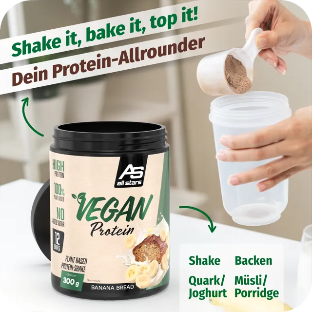 AllStars Vegan Protein poudre protéinée chocolat nougat 300 g végétale