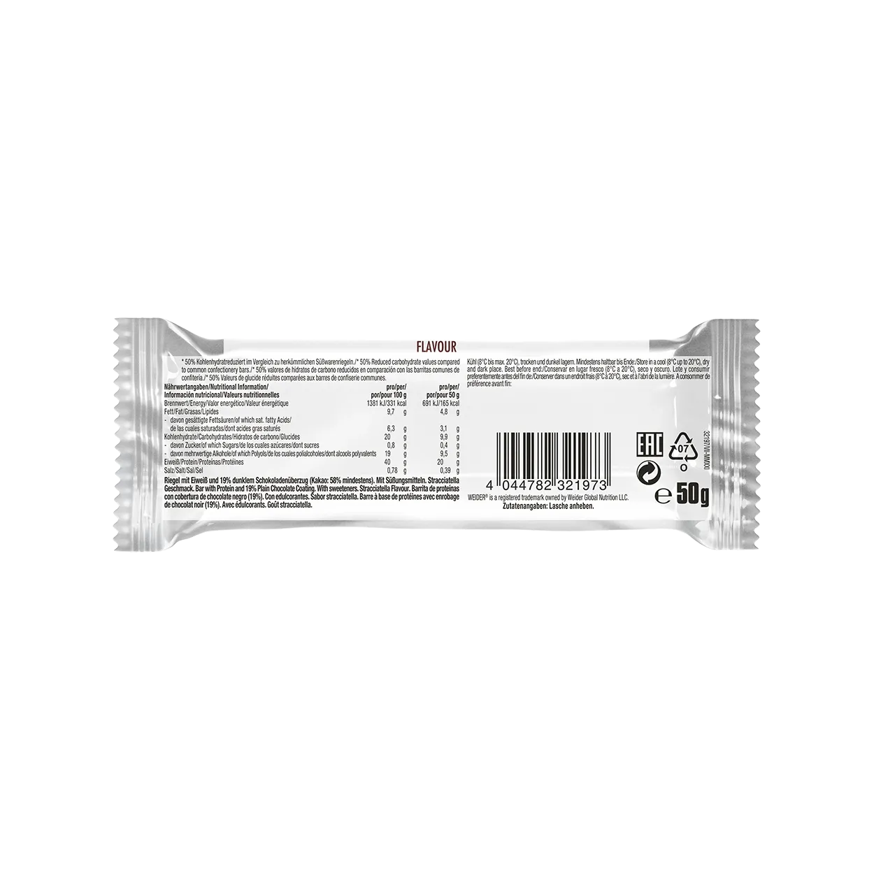 Weider 40% Protein Bar barre protéinée 50 g low carb