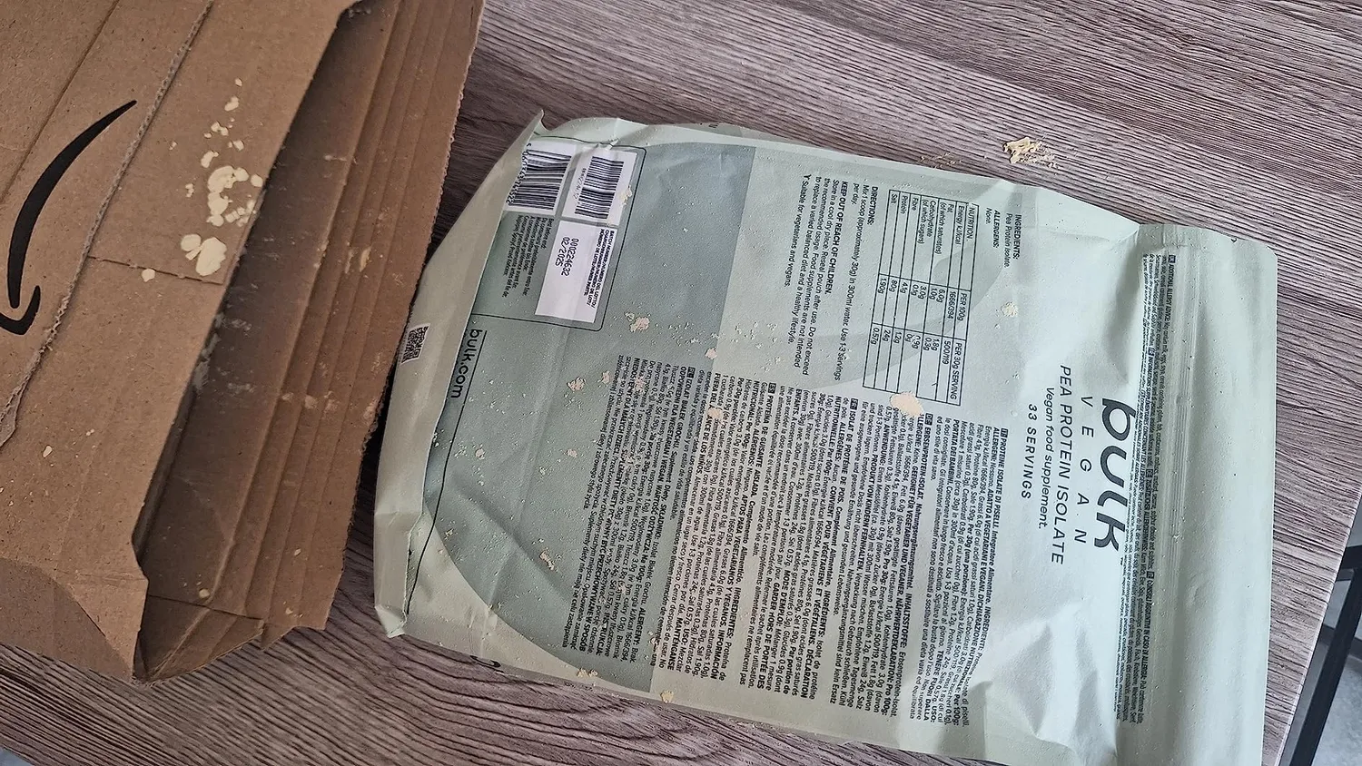 BULK Isolat de protéine de pois en poudre nature 1 kg vegan