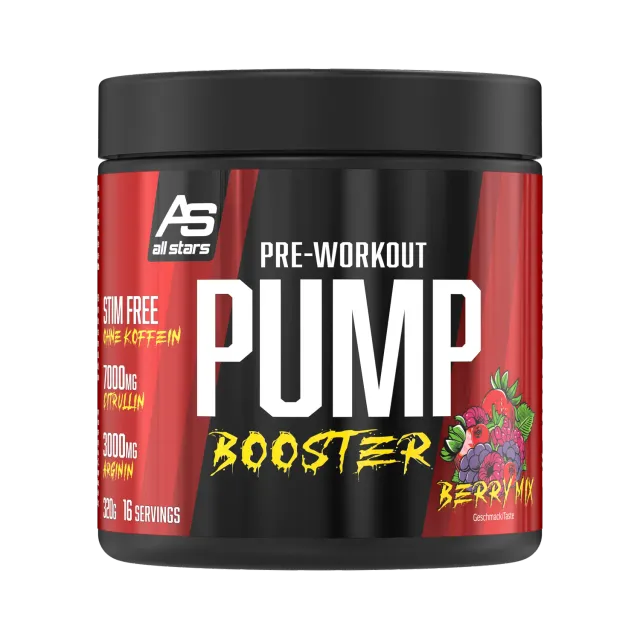AllStars Pump Booster booster pré-entraînement Fruity Berry Mix 320 g sans caféine