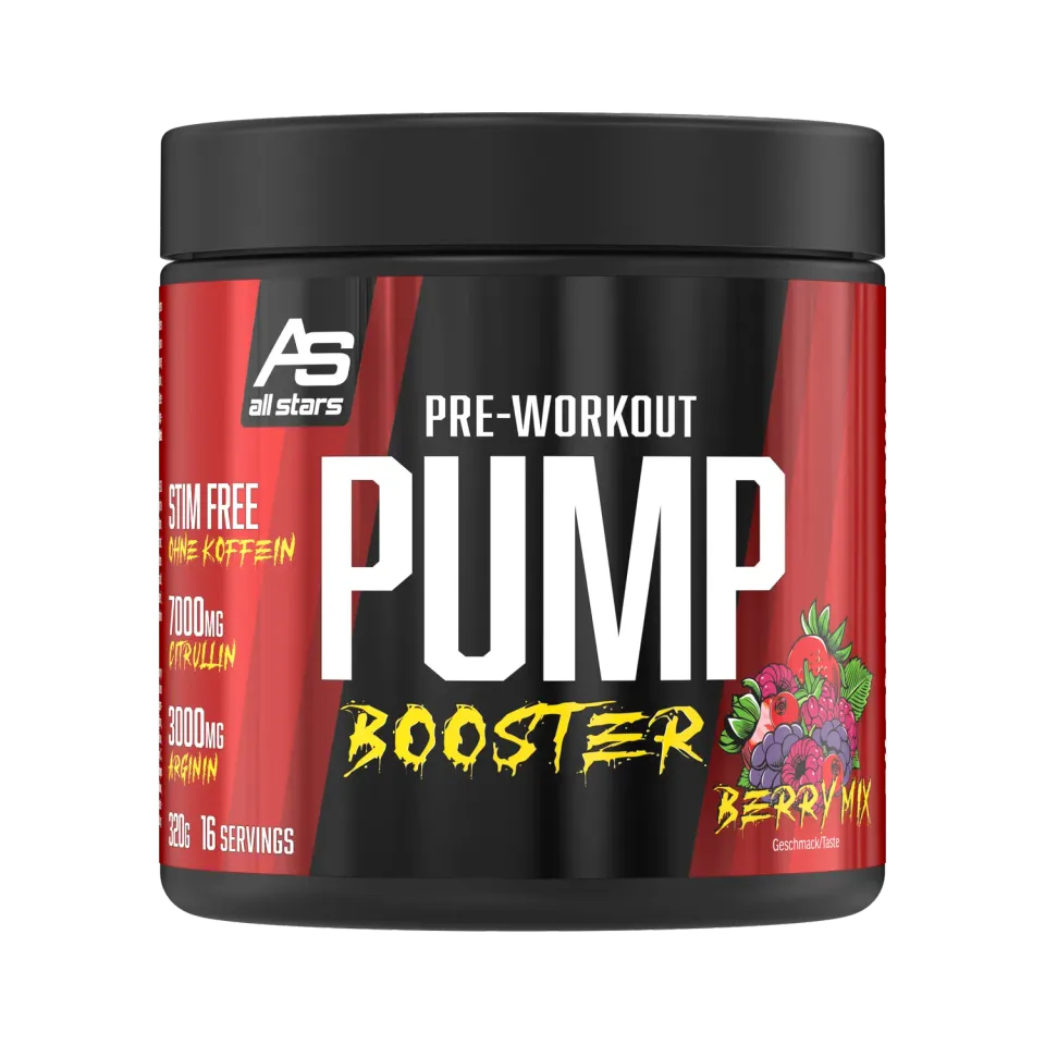 AllStars Pump Booster booster pré-entraînement Fruity Berry Mix 320 g sans caféine
