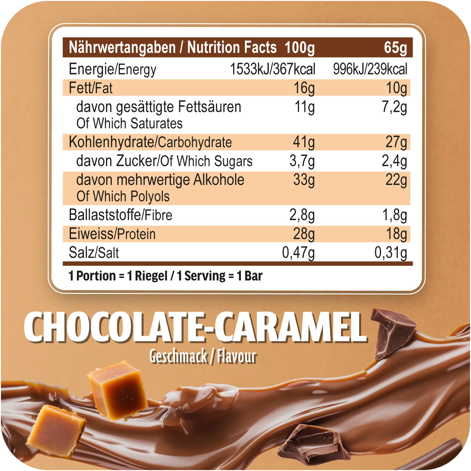 AllStars Muscle Protein Bar barre protéinée Chocolate Caramel 1 barre