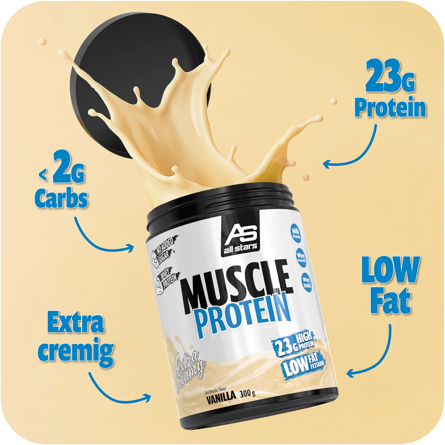 AllStars Muscle Protein poudre protéinée vanille 300 g crémeuse