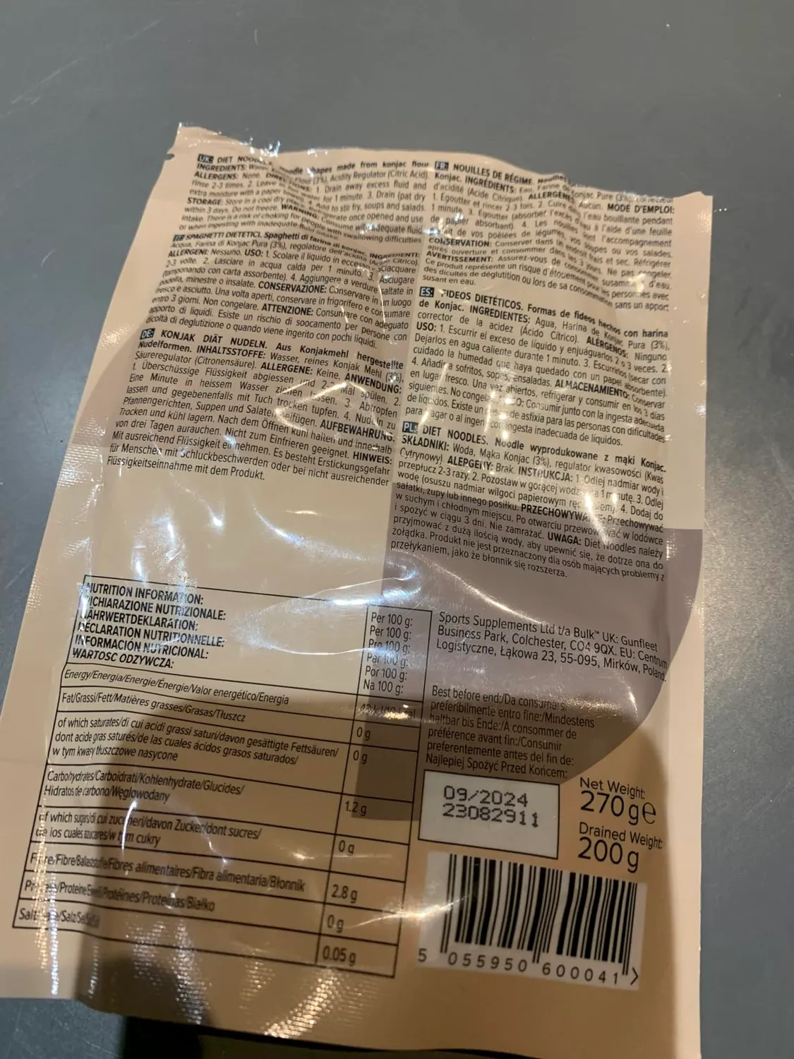 BULK Nouilles de régime au konjac 200 g