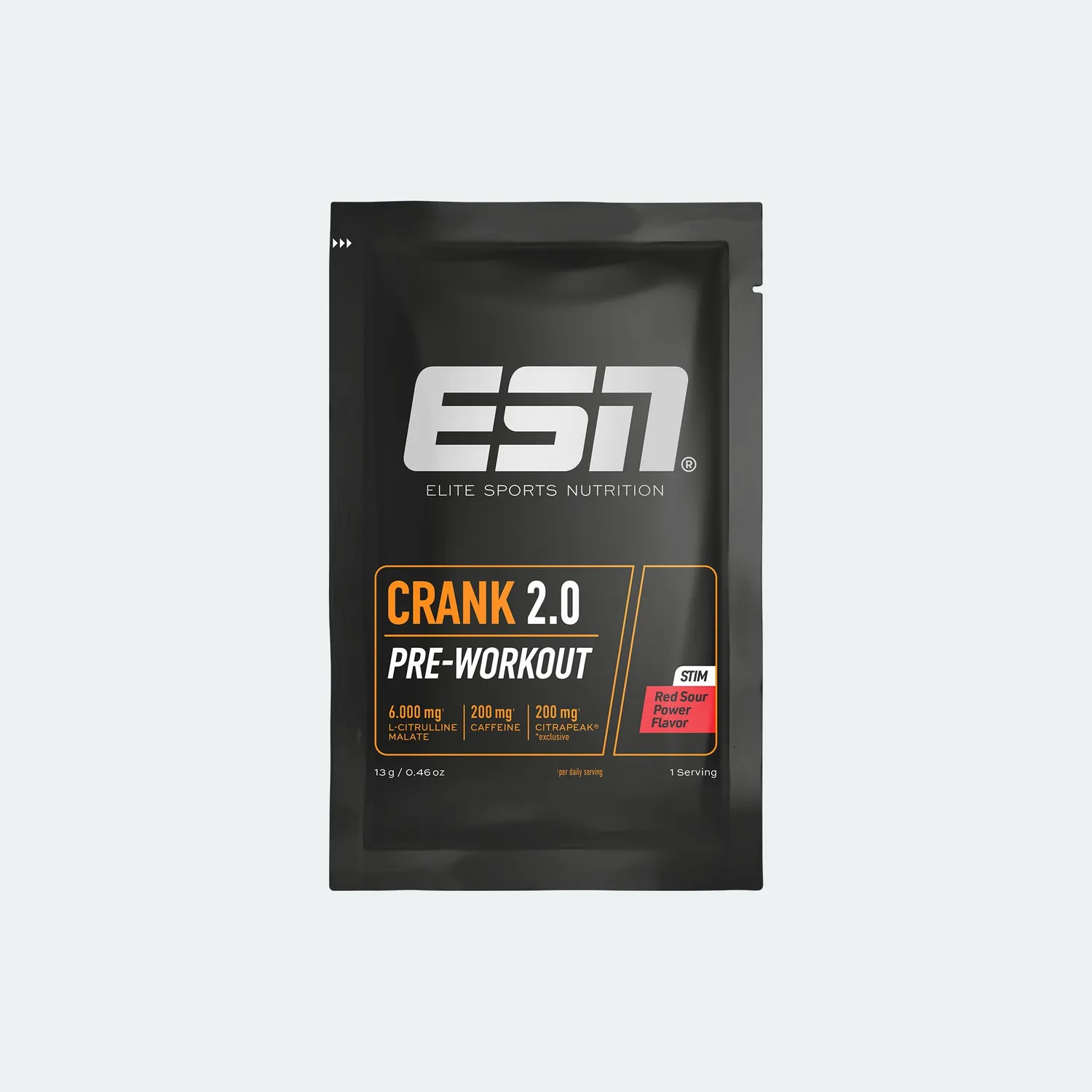 ESN Crank 2.0 pré-workout Strawberry Kiwi 13 g caféine