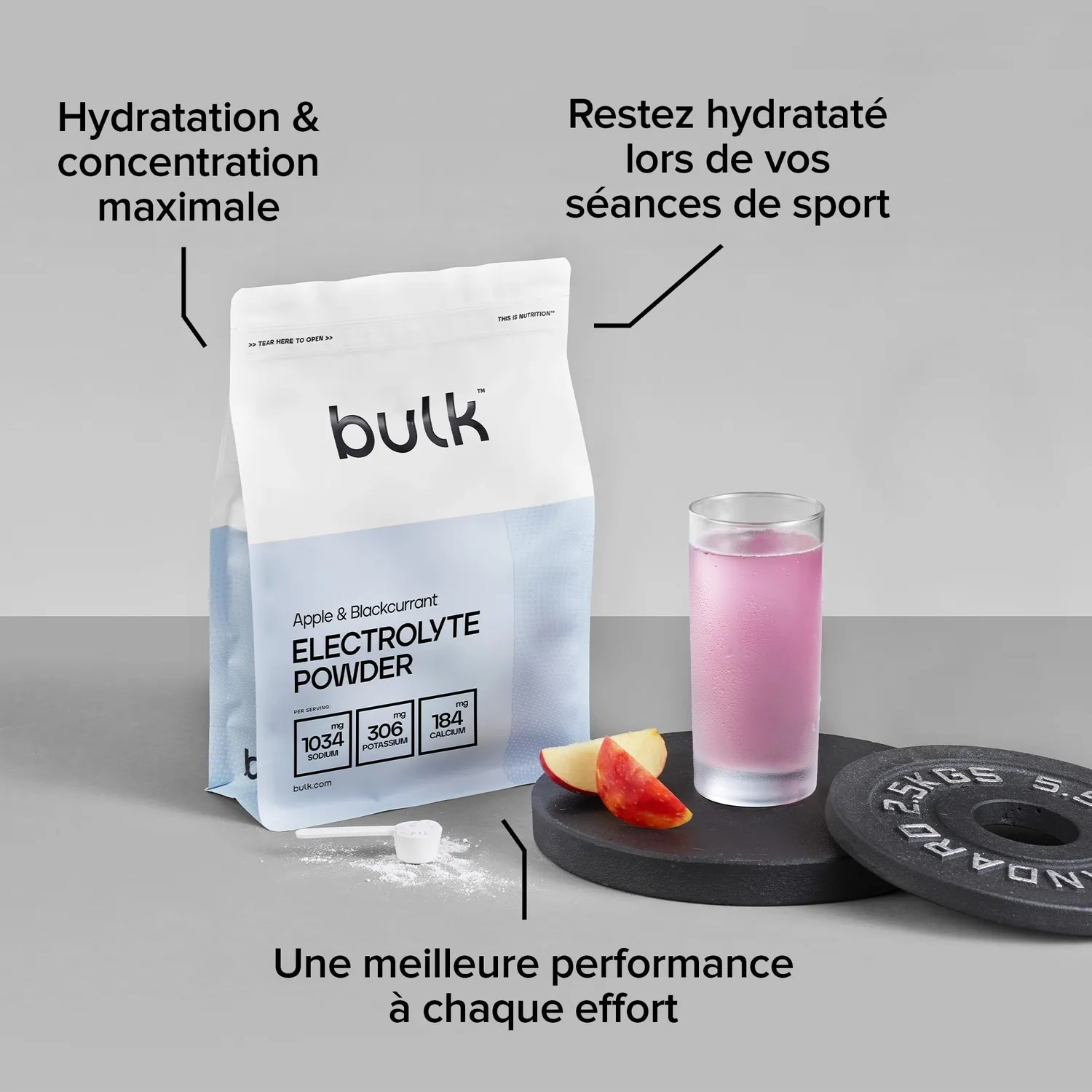 BULK Complete poudre d’électrolytes nature 500 g sans sucre