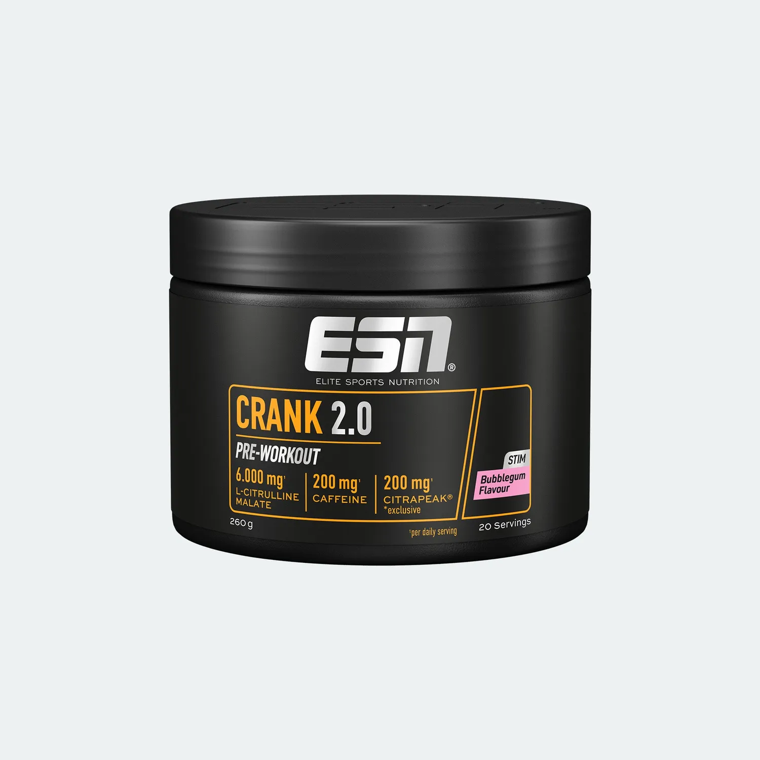 ESN Crank 2.0 pré-workout Strawberry Kiwi 13 g caféine
