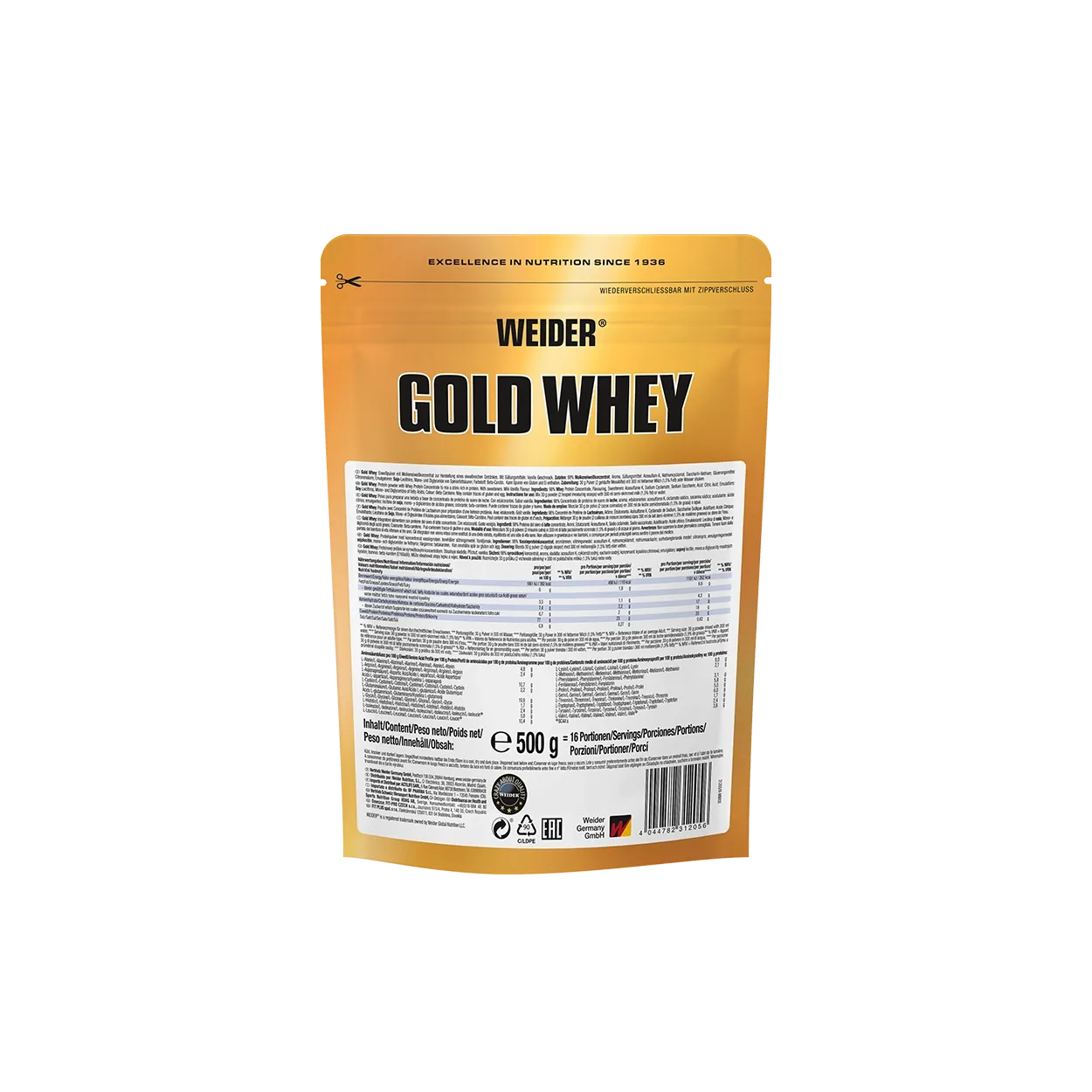 Weider Gold Whey protéine whey 500 g chocolat au lait
