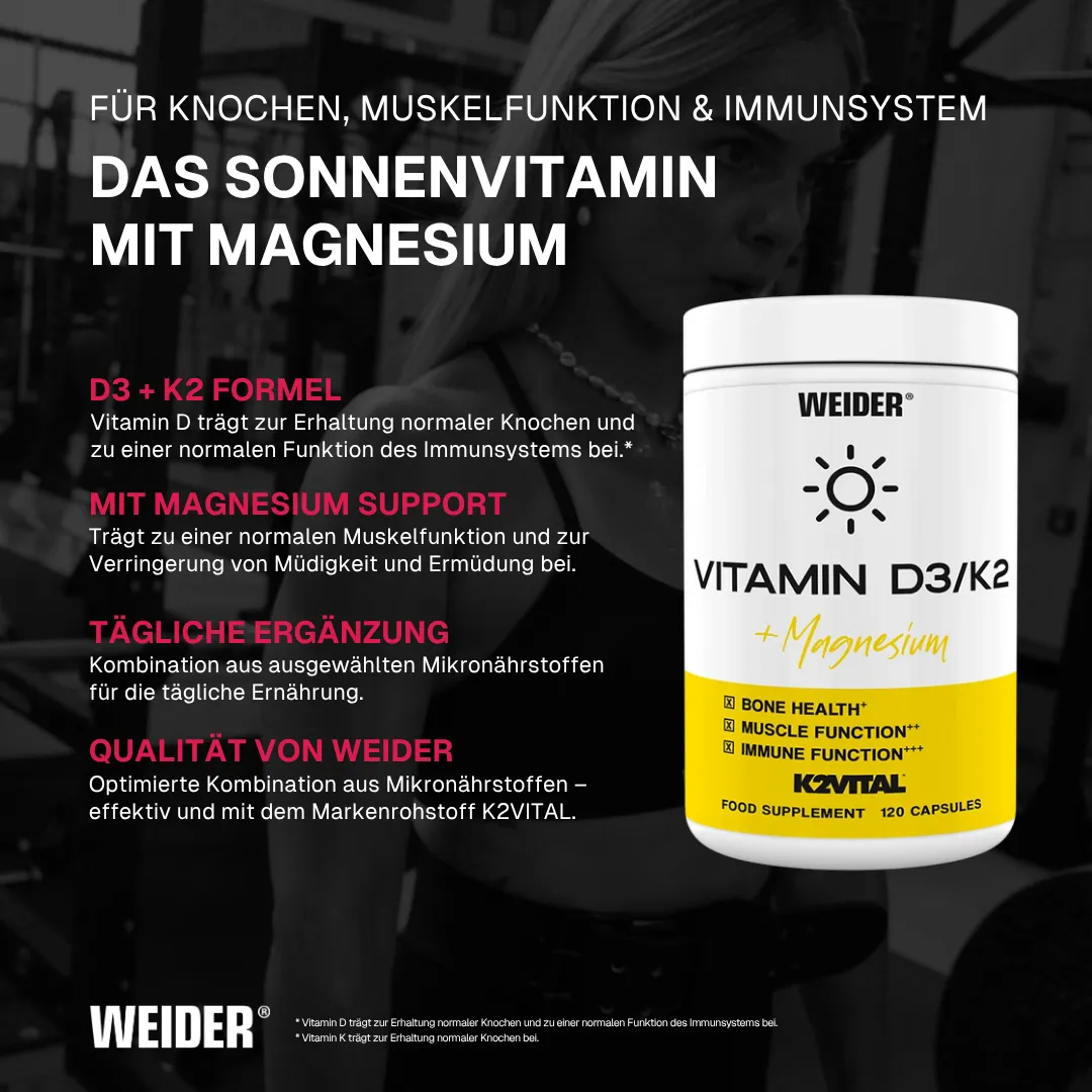 Weider Vitamin D3/K2 Kapseln gélules vitamine D3 K2