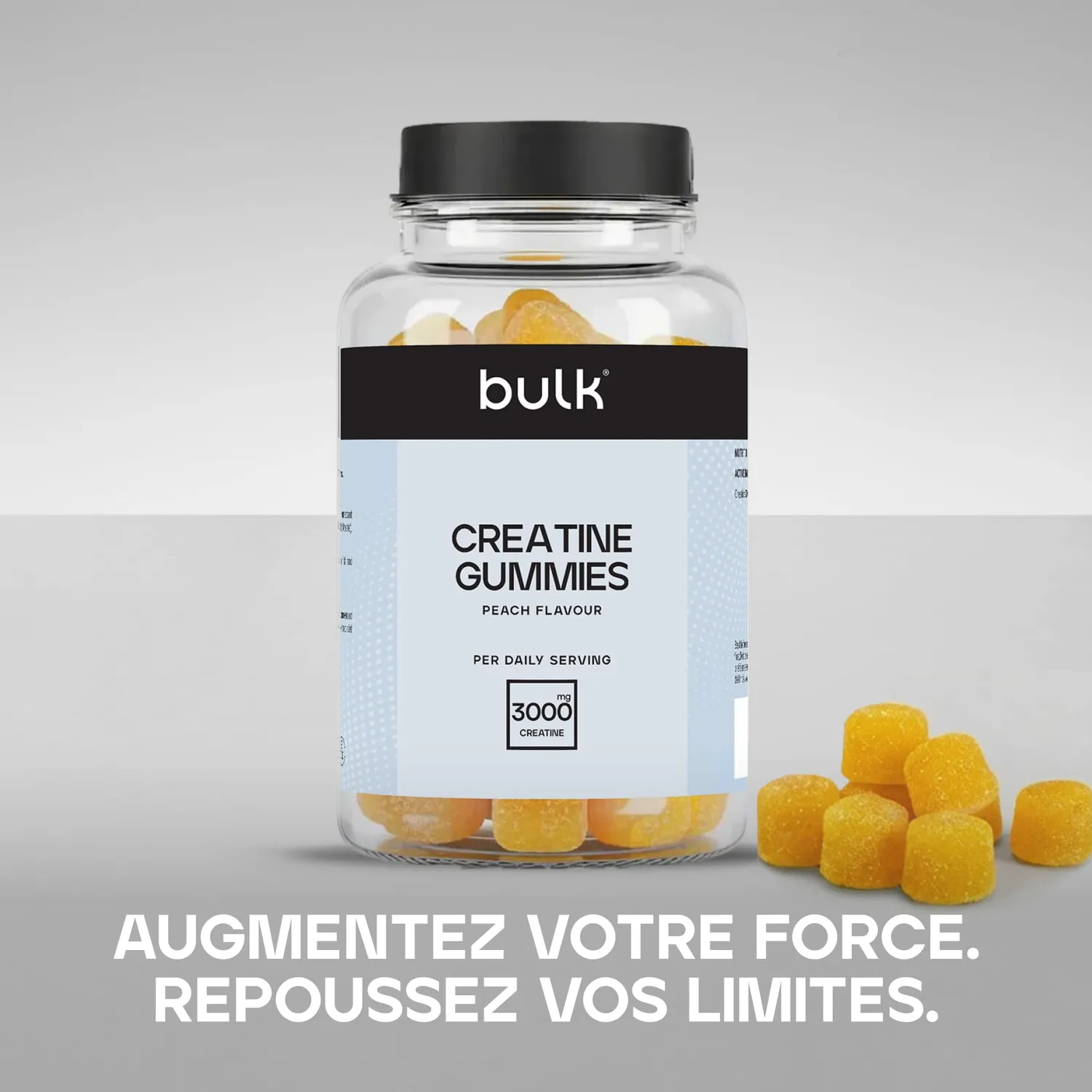 Bulk Gummies créatine pêche 60 gommes 1 g