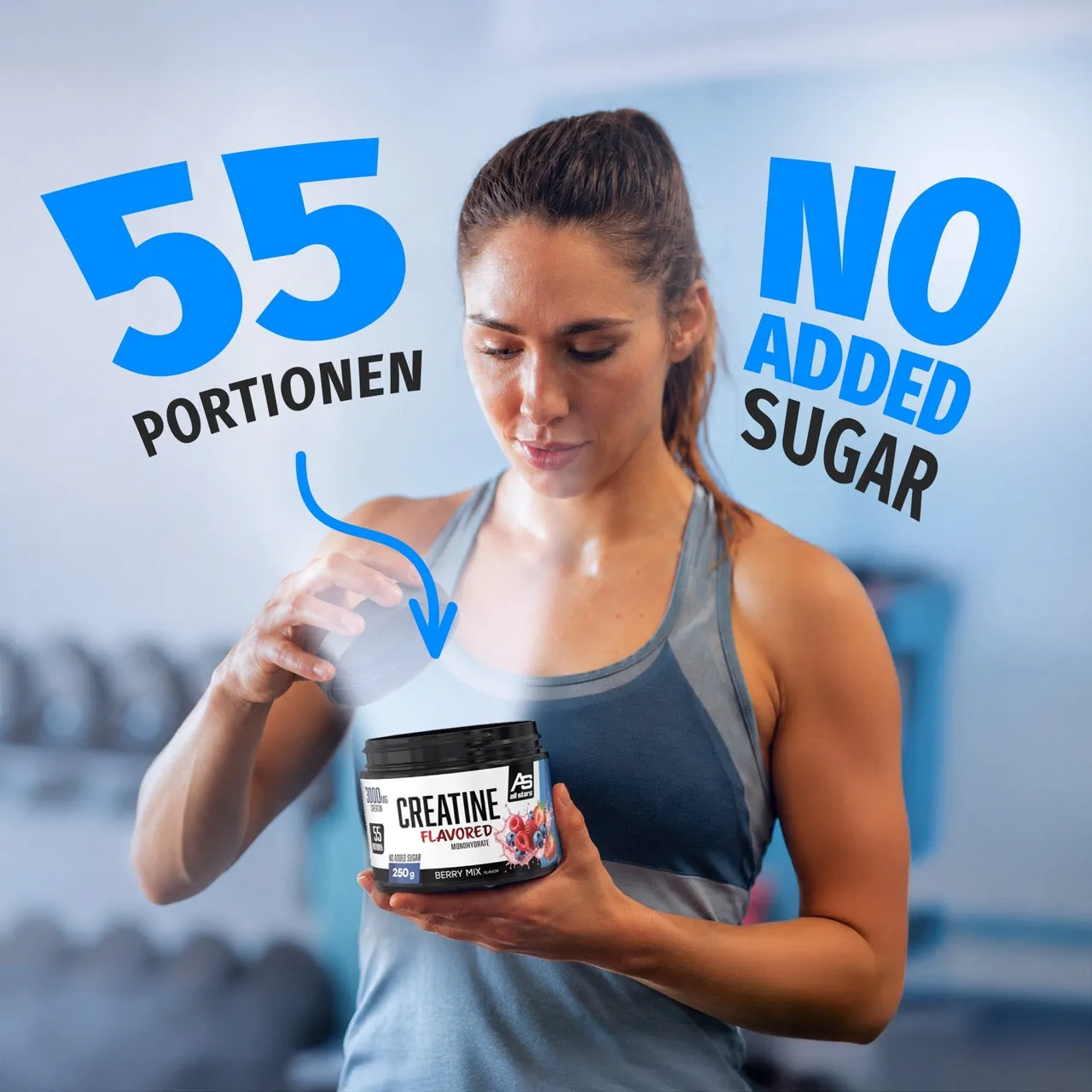 AllStars Creatine Flavored poudre Green Apple 250 g avec B12