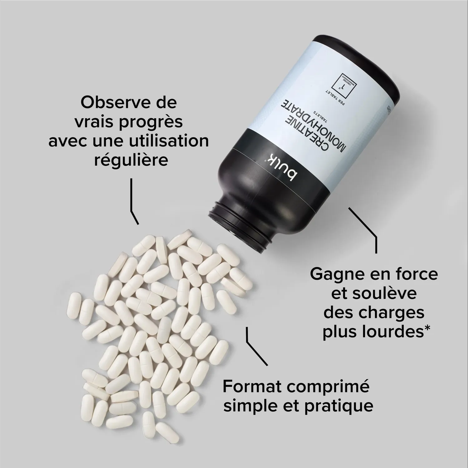 BULK Créatine Monohydrate Tablets 1000mg 270 comprimés