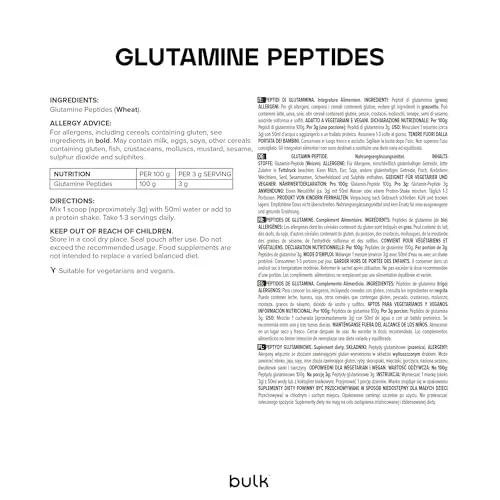 Bulk Peptides de glutamine poudre 500 g récupération