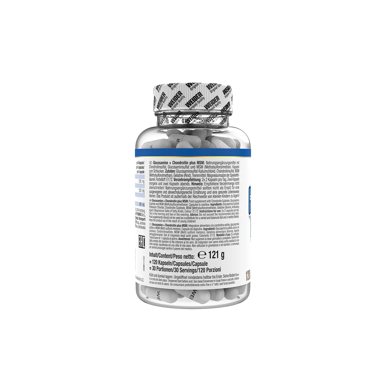 Weider Glucosamine + Chondroitin Plus MSM gélules 120 avec MSM