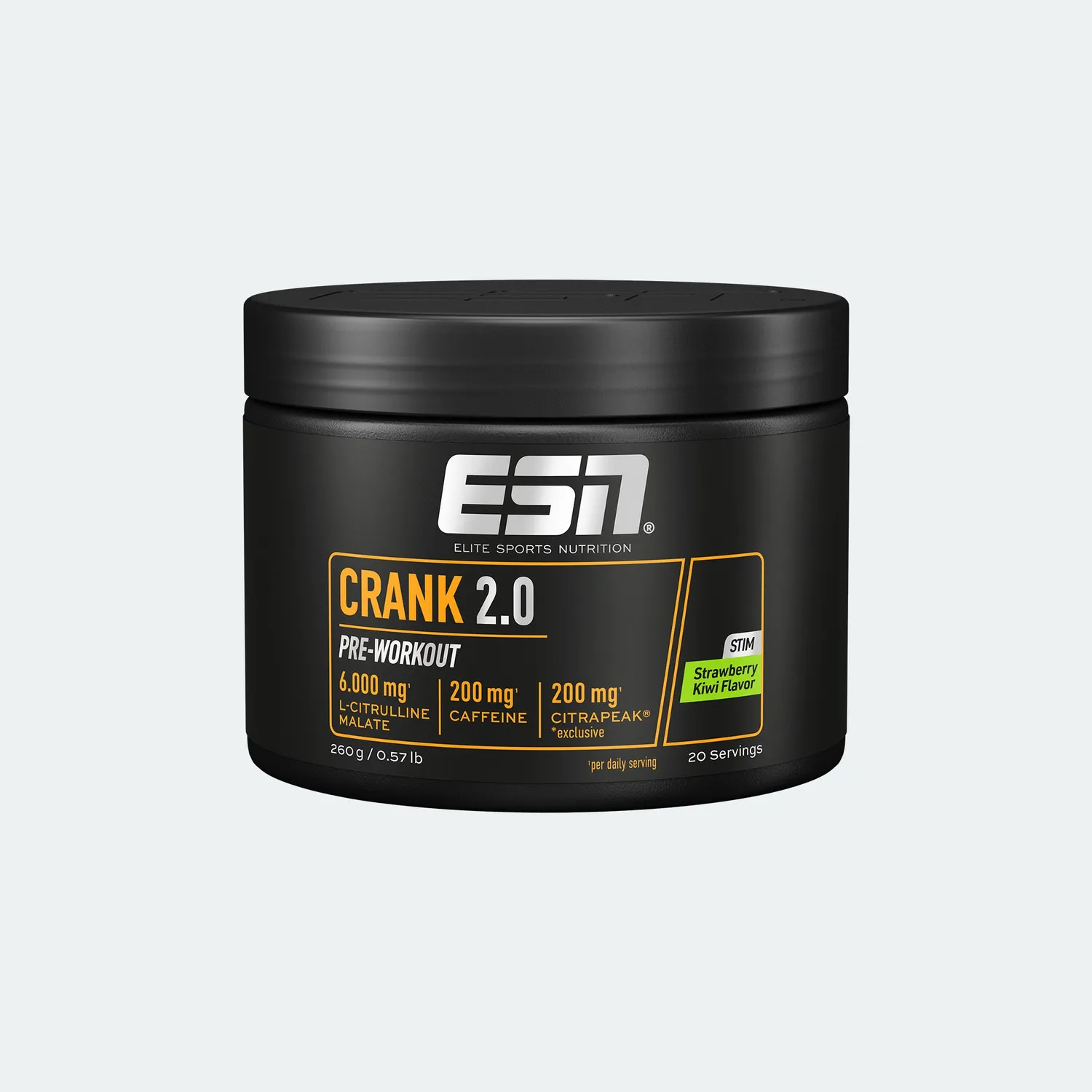 ESN Crank 2.0 pré-workout Strawberry Kiwi 13 g caféine