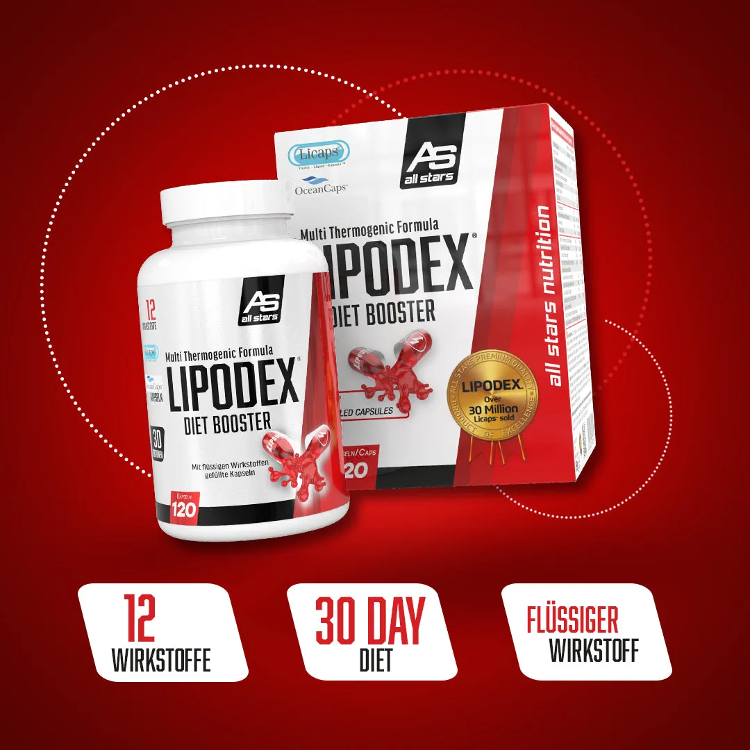 AllStars Lipodex Diet Booster capsules 120 unités, formule multi-thermogénique