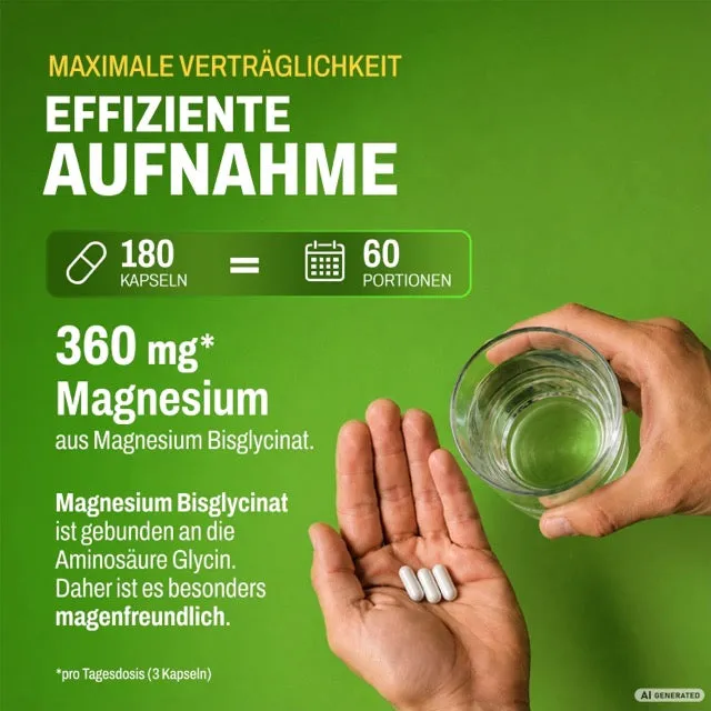 AllStars Magnesium Bisglycinat gélules 180 unités vegan 360 mg