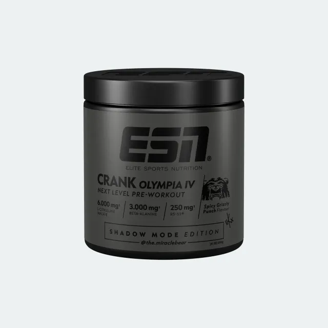 ESN Crank Olympia 4.0 pré-workout 368 g Spicy Grizzly Punch caféiné