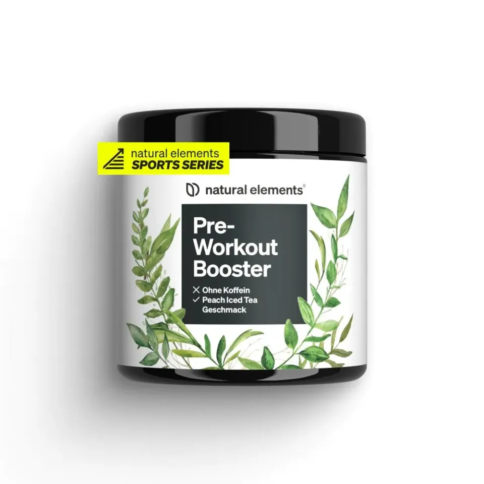 Natural Elements Pre-Workout Booster sans caféine 420 g – Peach Iced Tea