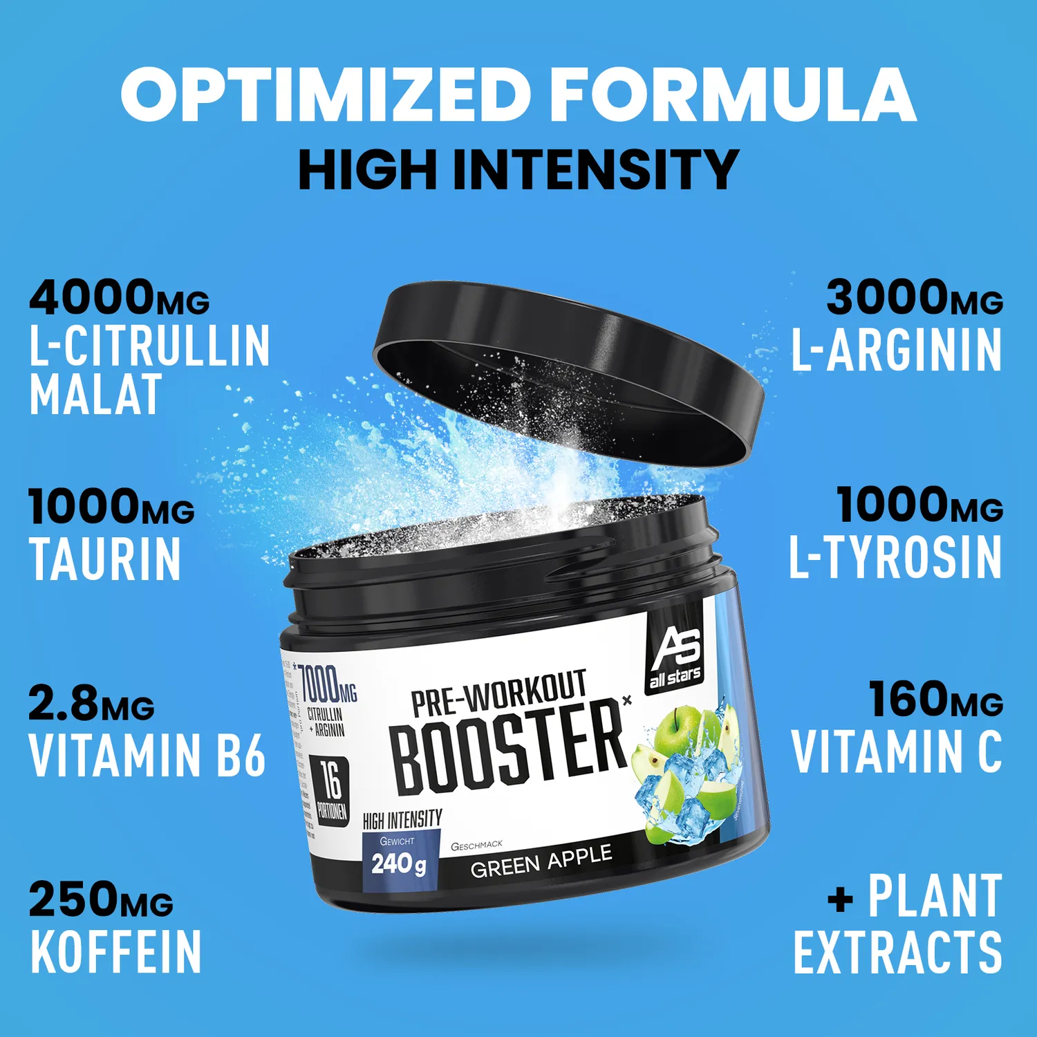 AllStars Pre Workout Booster Extreme booster pré-entraînement Green Apple