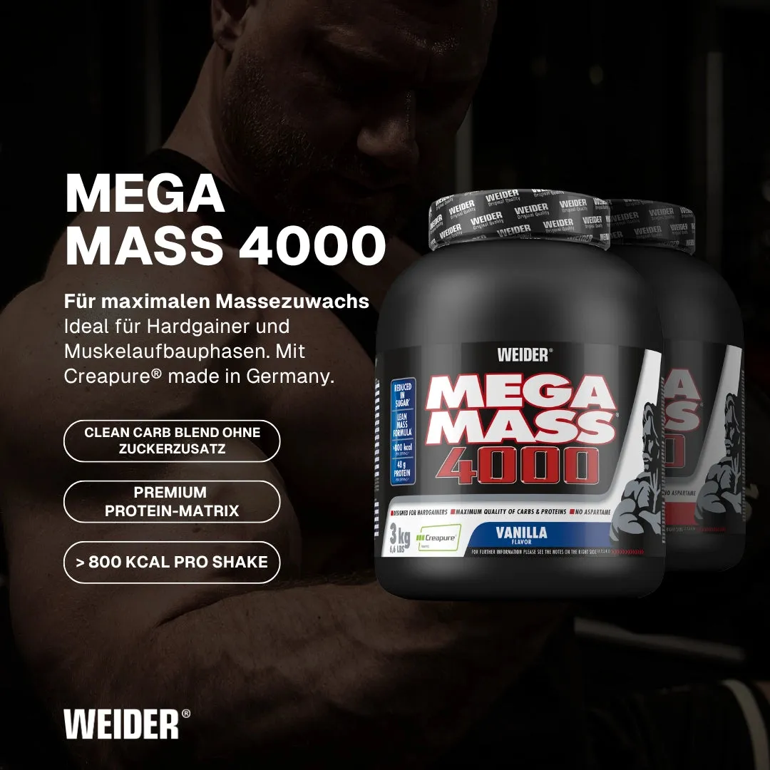 Weider Mega Mass 4000 weight gainer en poudre