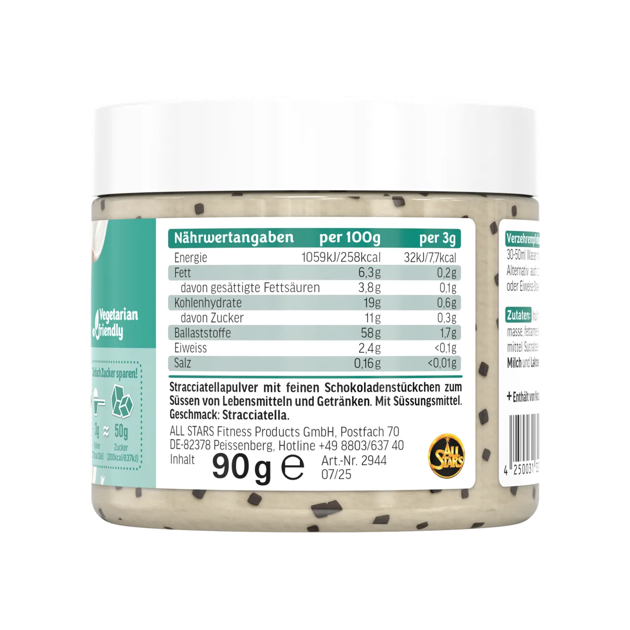 AllStars Flavor Powder poudre aromatisante Vanille 90 g sans sucre ajouté
